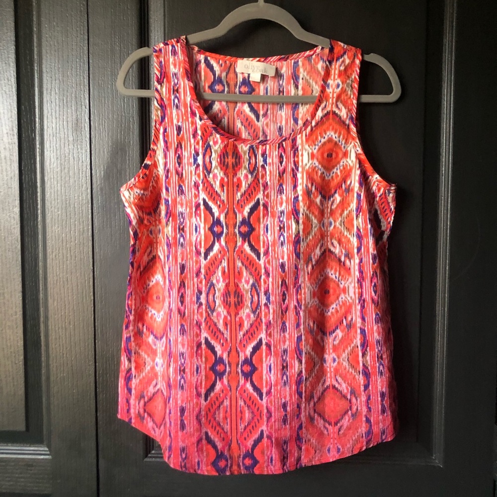 Pink Ombré Southwestern Pattern Sleeveless Blouse